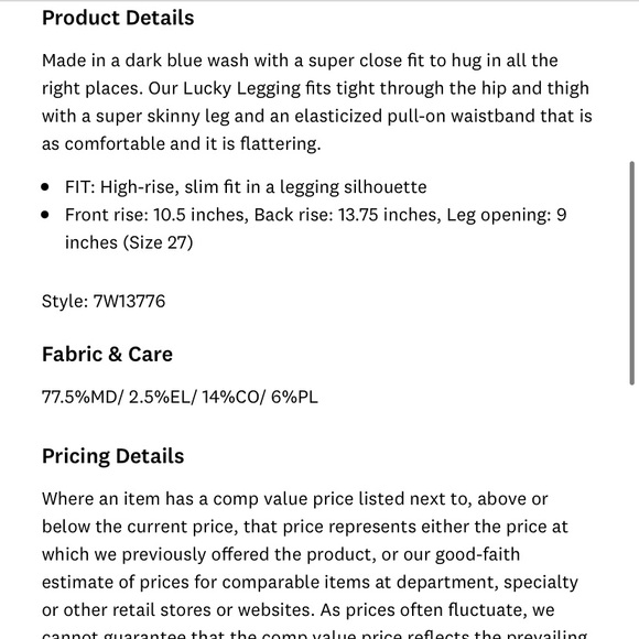 EUC Lucky Brand Bridgeport Hi Rise Denim leggings sz Small - Picture 11 of 11